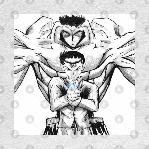 yusuke urameshi and the spirit gun art by jorge_lebeau